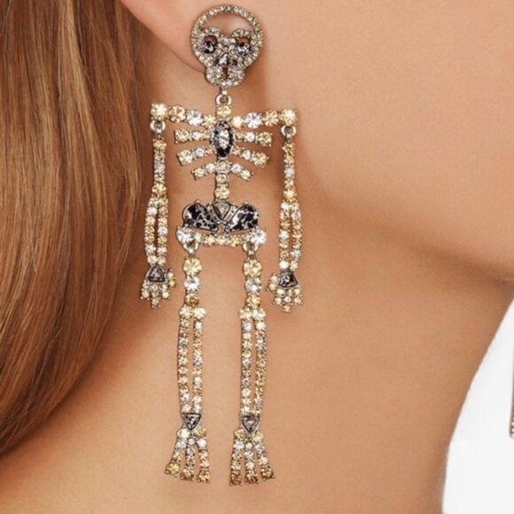 Skeleton Bone Drop Earrings - Picture 1 of 6